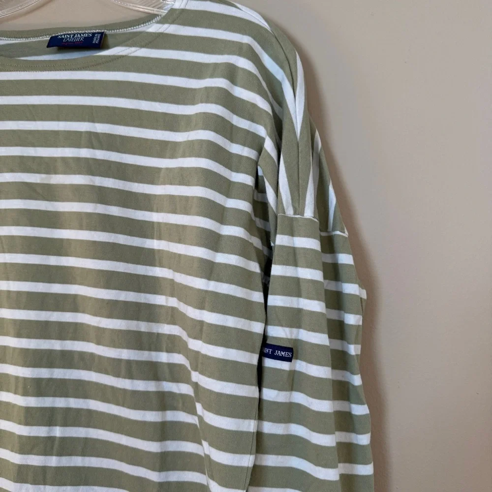 Saint James MINQUIERS DROP II Breton Stripe Long Sleeve Drop Shoulder Medium - Picture 3 of 9